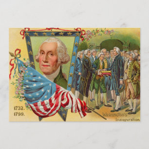 George Washington inauguratie Amerikaanse vlag Kaart