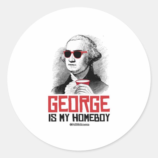 George Washington is mijn Homeboy Ronde Sticker (Voorkant)