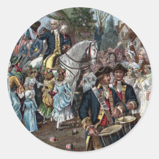 George Washington keert terug naar Trenton Ronde Sticker (Voorkant)