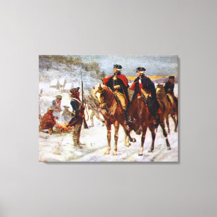 George Washington Lafayette Valley Forge Army Canvas Afdruk