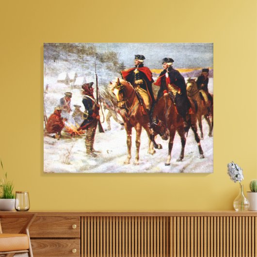 George Washington Lafayette Valley Forge Army Canvas Afdruk (Insitu (Woonkamer))