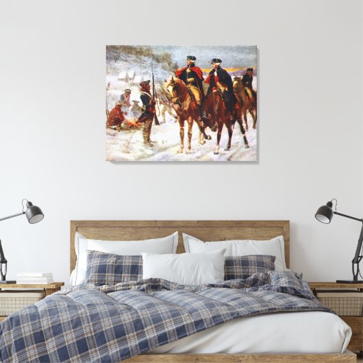 George Washington Lafayette Valley Forge Army Canvas Afdruk (Insitu (Slaapkamer))