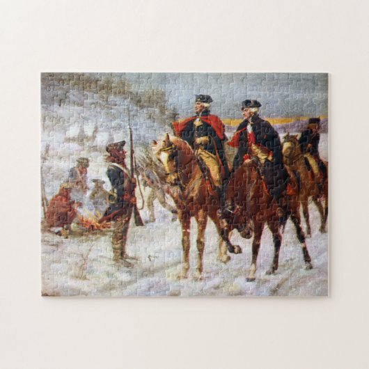 George Washington Lafayette Valley Forge Army Legpuzzel (Horizontaal)