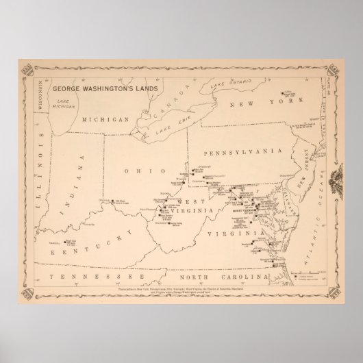  George Washington Land Ownership Map 1932 Poster (Voorkant)