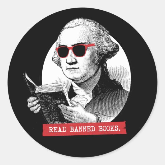George Washington leest verboden boeken Ronde Sticker (Voorkant)