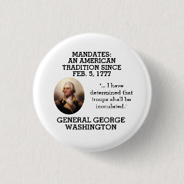 George Washington Mandaten sinds 1777     Ronde Button 3,2 Cm