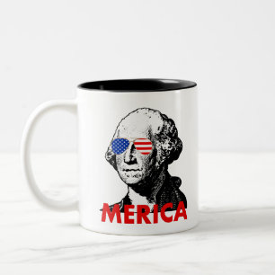 george washington merica tweekleurige koffiemok