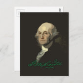 George Washington met een handtekening Briefkaart (Voorkant / Achterkant)