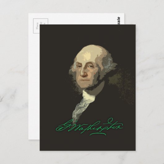 George Washington met een handtekening Briefkaart (Voorkant / Achterkant)