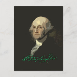 George Washington met een handtekening Briefkaart