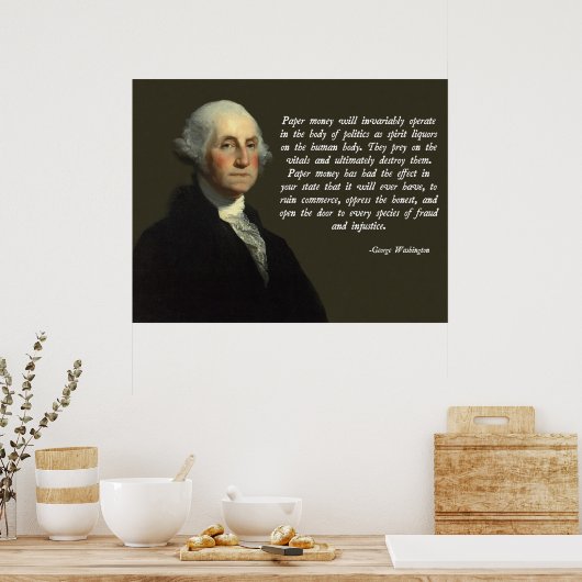 George Washington Money Quote Poster (Keuken)