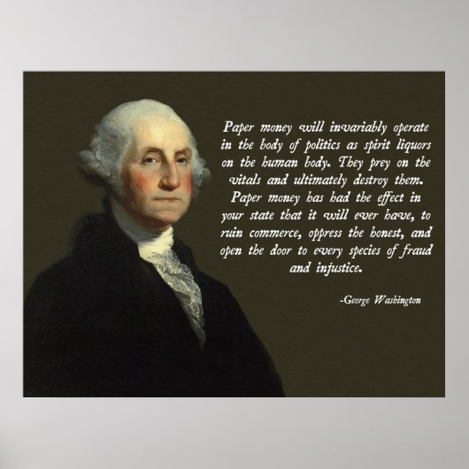 George Washington Money Quote Poster (Voorkant)
