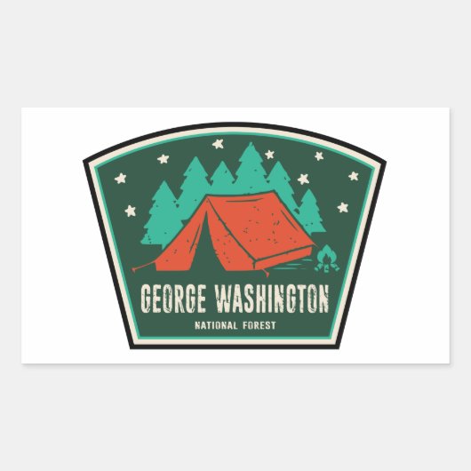 George Washington National Forest Camping Rechthoekige Sticker (Voorkant)