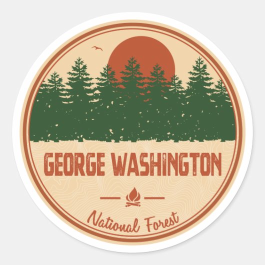 George Washington National Forest Ronde Sticker (Voorkant)