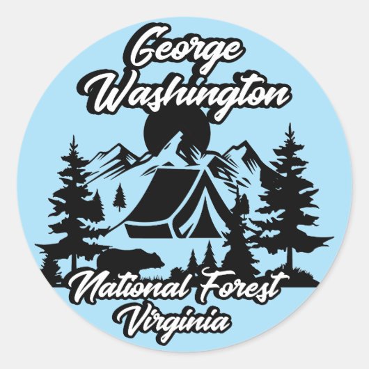 George Washington National Forest Virginia Ronde Sticker (Voorkant)
