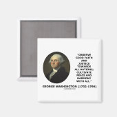 George Washington Observeren Good Faith Justice Qu Magneet (Voorkant / Achterkant)