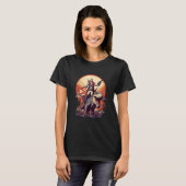 George Washington on a Dinosaur on July 4th Indepe T-shirt (Voorkant volledig)