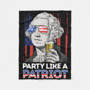 George Washington op 4 juli als een patriot Fleece Deken