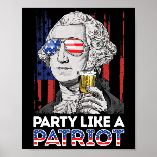 George Washington op 4 juli als een patriot Poster (Voorkant)