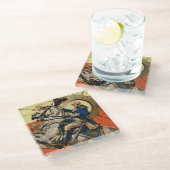 George Washington op Horseback Glazen Onderzetter (Schuin)