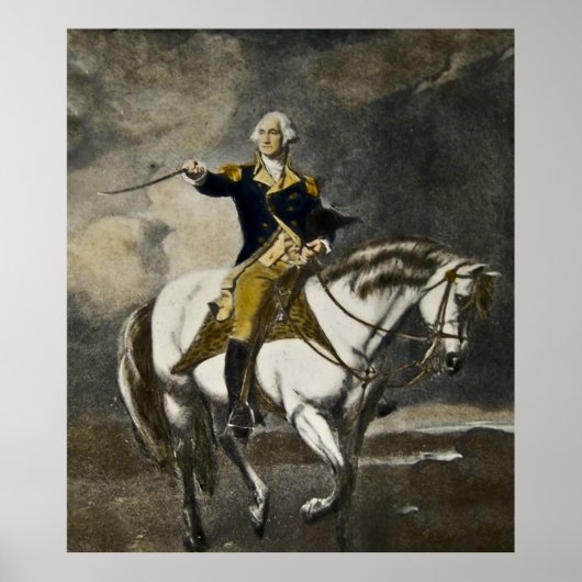 George Washington op Horseback in Trenton Poster (Voorkant)