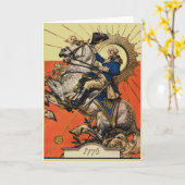 George Washington op Horseback Kaart (Gele Bloem)