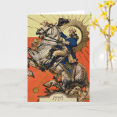 George Washington op Horseback Kaart (Gele Bloem)