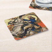 George Washington op Horseback Kartonnen Onderzetters (Schuin)