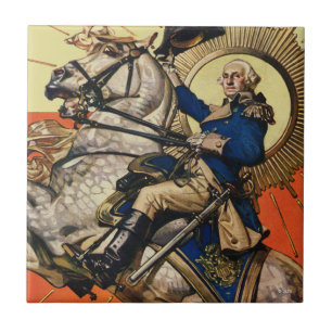 George Washington op Horseback Tegeltje