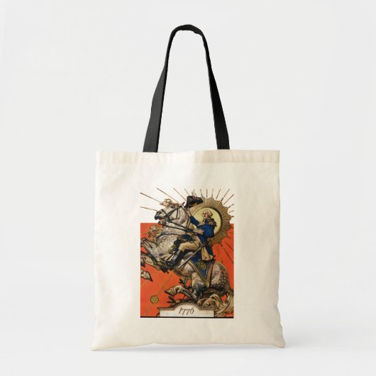 George Washington op Horseback Tote Bag (Voorkant)