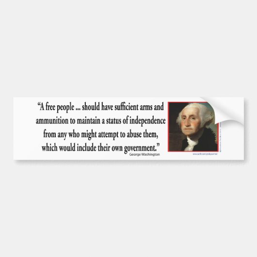 George Washington over de rechten van het Pistool Bumpersticker (Voorkant)
