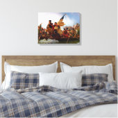 George Washington over de rivier de Delaware Canvas Afdruk (Insitu (Slaapkamer))