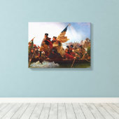 George Washington over de rivier de Delaware Canvas Afdruk (Insitu (Houten vloer))