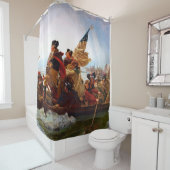 George Washington over de rivier de Delaware Douchegordijn (In situ)