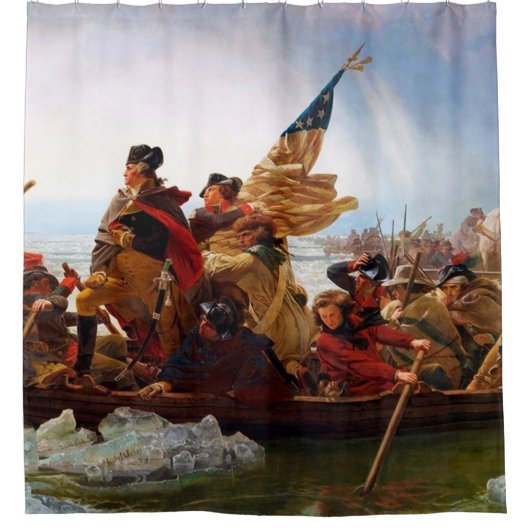 George Washington over de rivier de Delaware Douchegordijn (Voorkant)