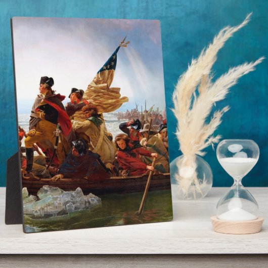 George Washington over de rivier de Delaware Fotoplaat (Zijkant)