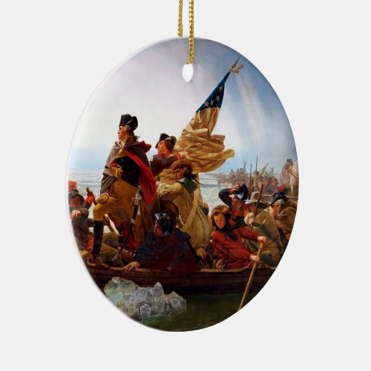 George Washington over de rivier de Delaware Keramisch Ornament (Rechts)