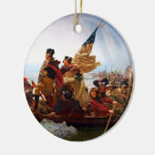 George Washington over de rivier de Delaware Keramisch Ornament (Links)