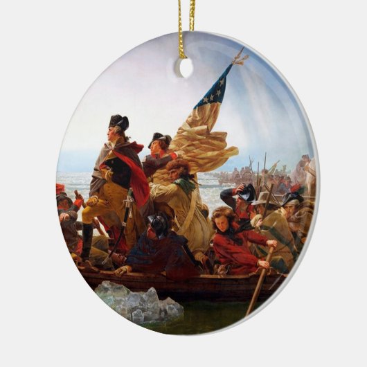 George Washington over de rivier de Delaware Keramisch Ornament (Links)
