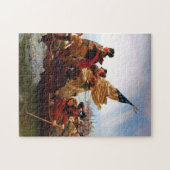George Washington over de rivier de Delaware Legpuzzel (Horizontaal)