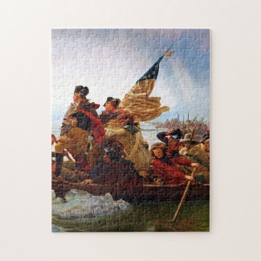 George Washington over de rivier de Delaware Legpuzzel (Verticaal)
