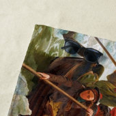 George Washington over de rivier de Delaware Strandlaken (In situ)