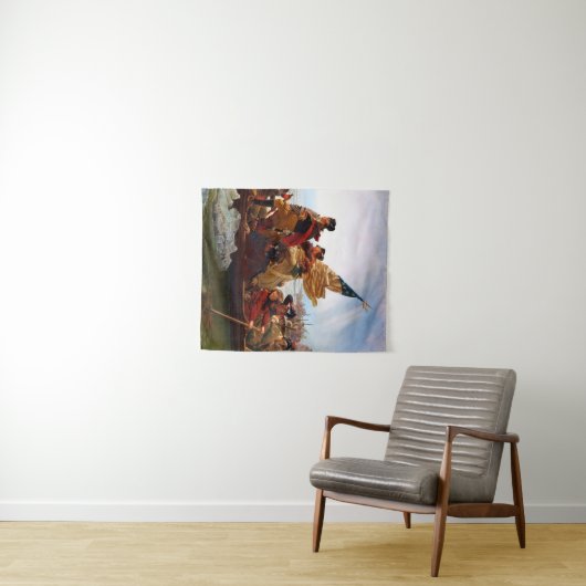 George Washington over de rivier de Delaware Wandkleed (In Situ (horizontaal))