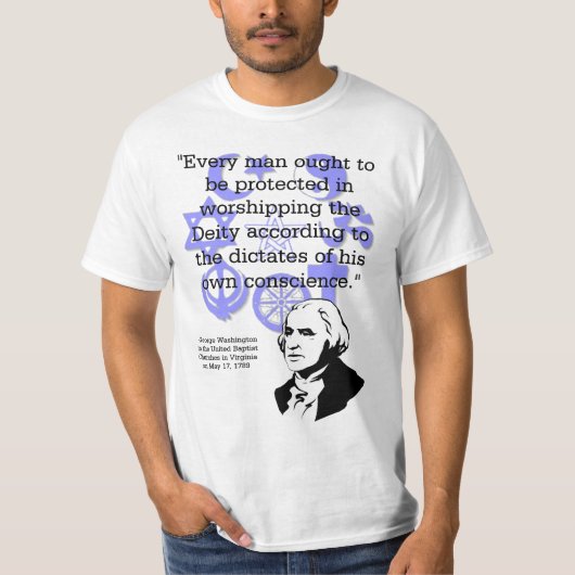 George Washington over religie in de regering T-shirt (Voorkant)