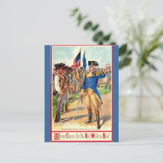 George Washington Patriotic Briefkaart (Staand voorkant)