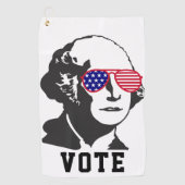 George Washington Patriottisch Rood Wit Blauw Golfhanddoek (Voorkant)