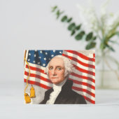 George Washington Patriottische Amerikaanse vlag 4 Briefkaart (Staand voorkant)