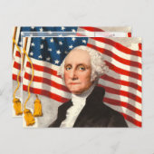 George Washington Patriottische Amerikaanse vlag 4 Briefkaart (Voorkant / Achterkant)