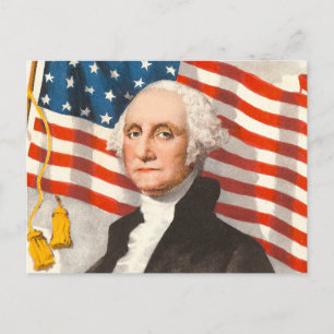 George Washington Patriottische Amerikaanse vlag 4 Briefkaart