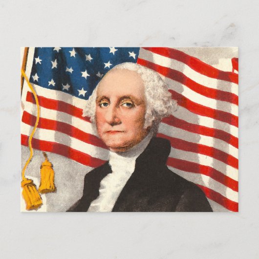George Washington Patriottische Amerikaanse vlag 4 Briefkaart (Voorkant)